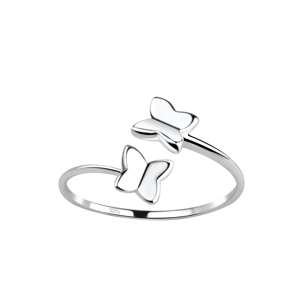 Bague papillon ouverte en argent