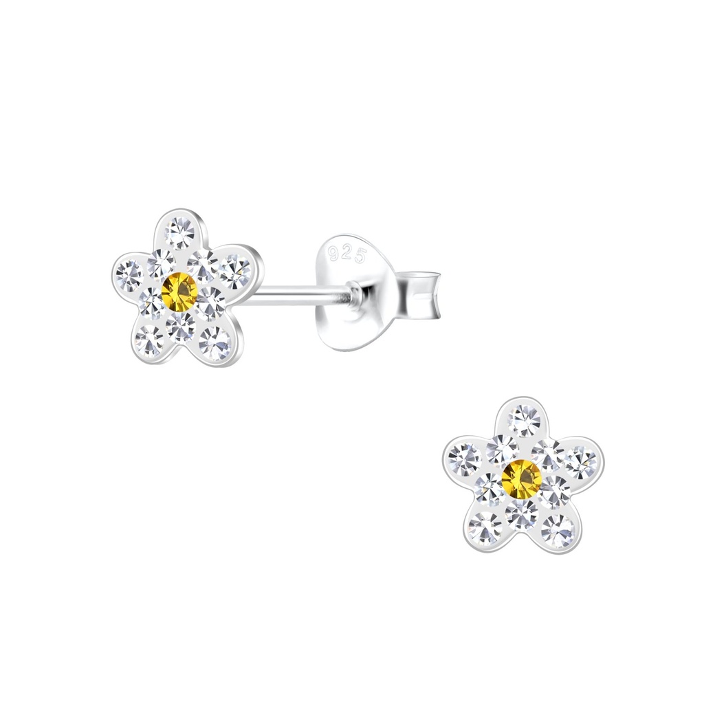 Silver Flower Stud Earrings