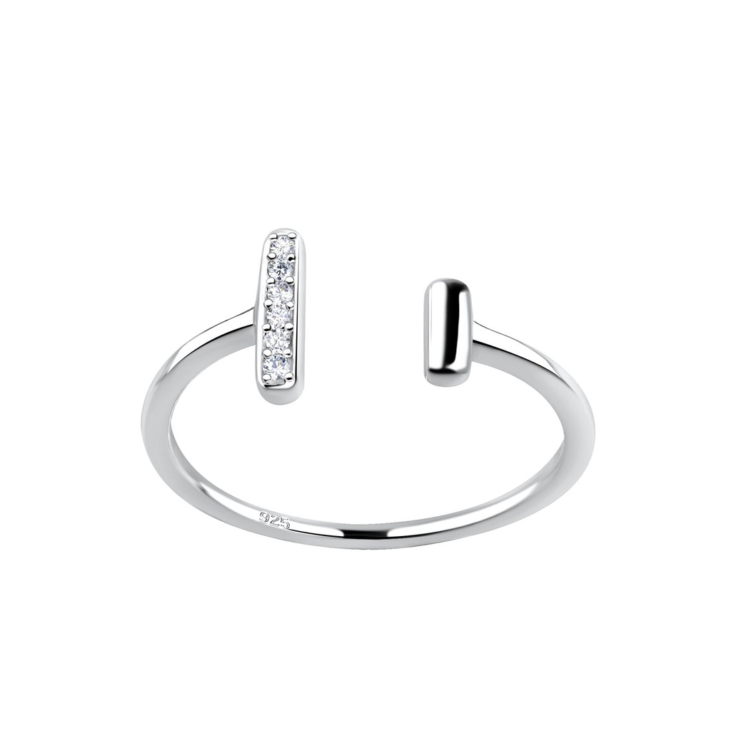 Bague barre ouverte en argent