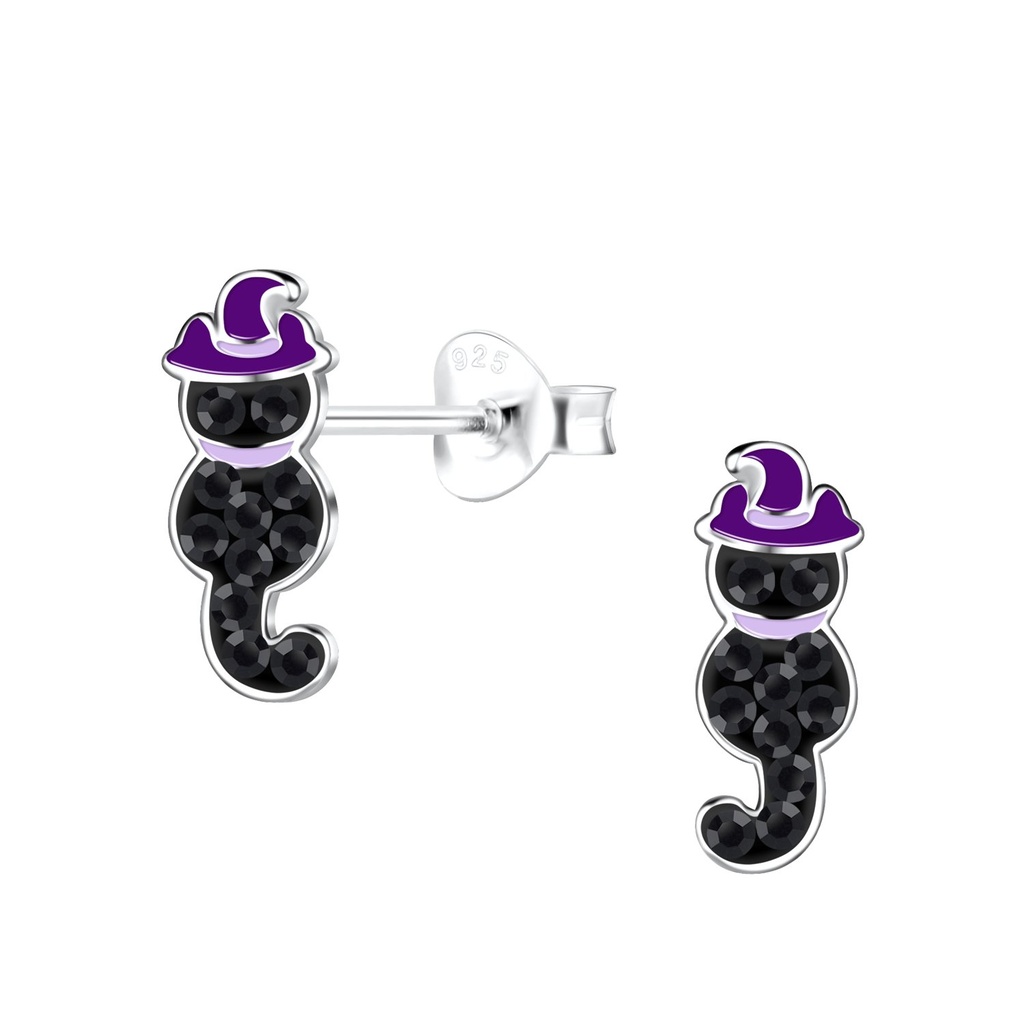 Puces d'oreilles chat en argent