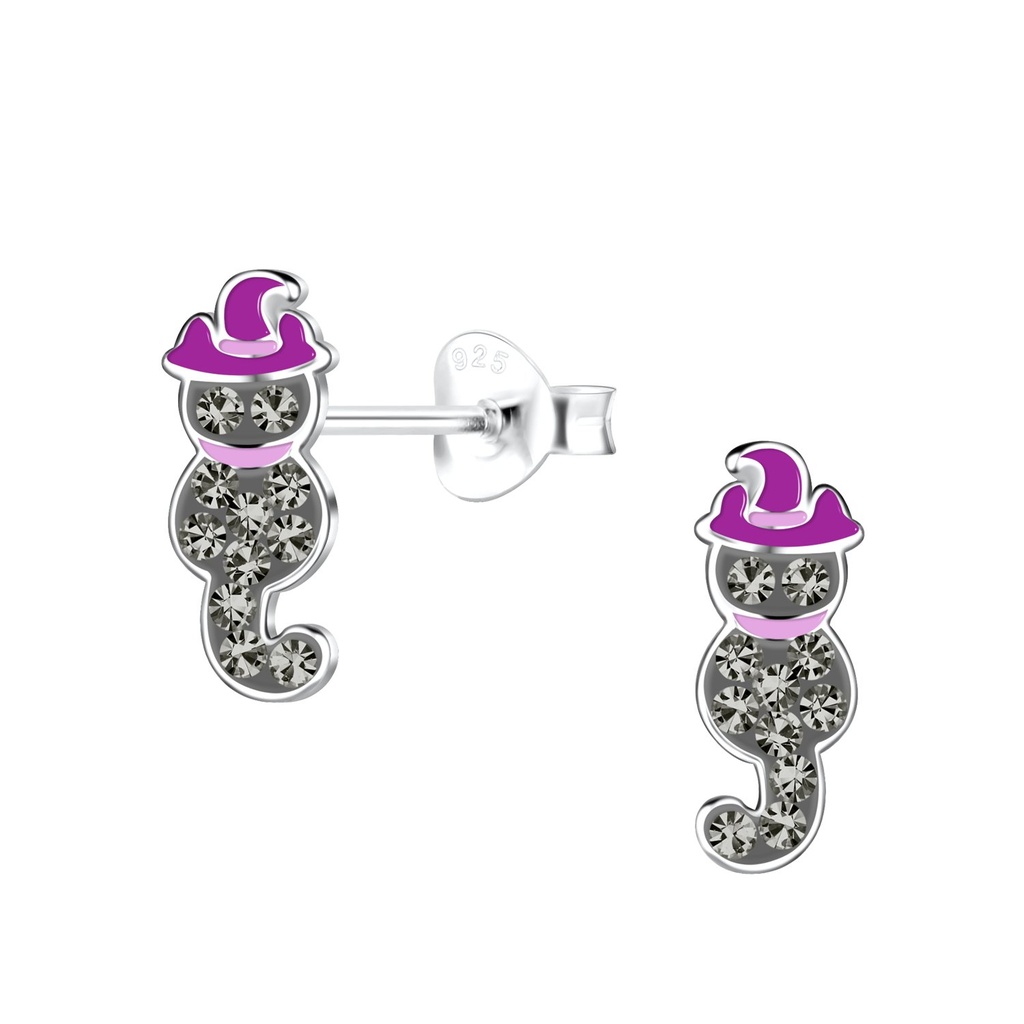 Puces d'oreilles chat en argent