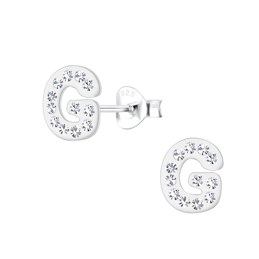 Silver Letter G Stud Earrings