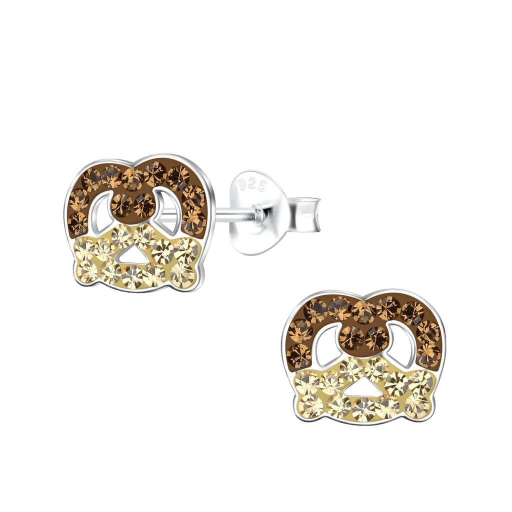Puces d'oreilles bretzel en argent