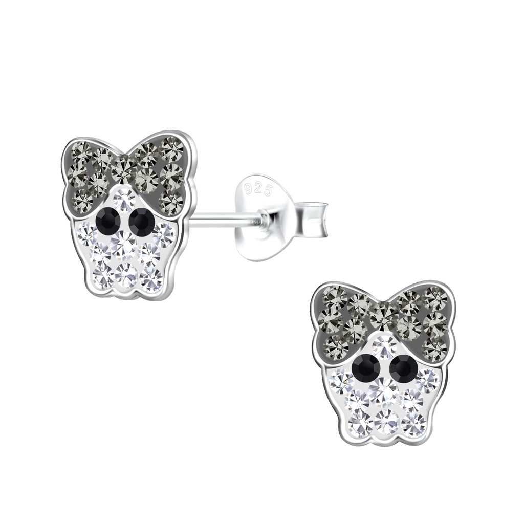 Silver Skull Stud Earrings