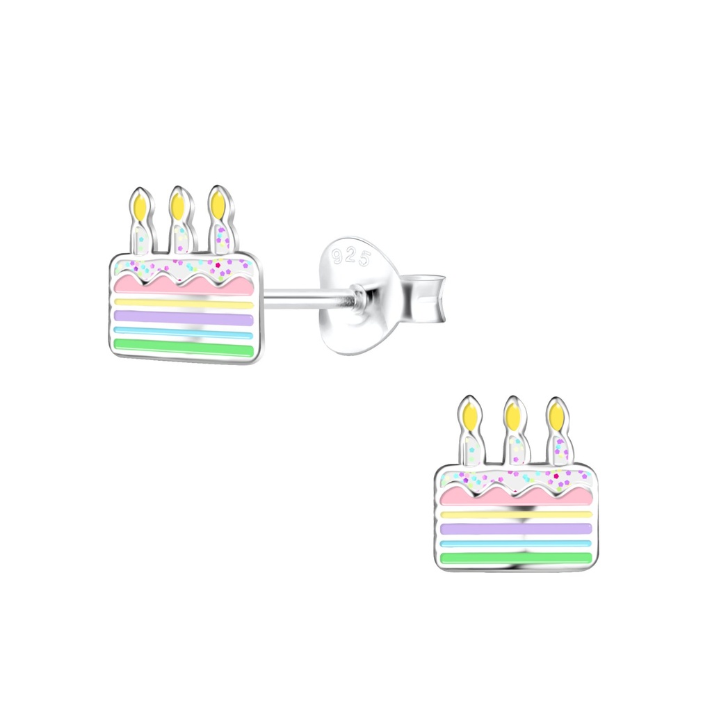 Puces d'oreilles gâteau en argent