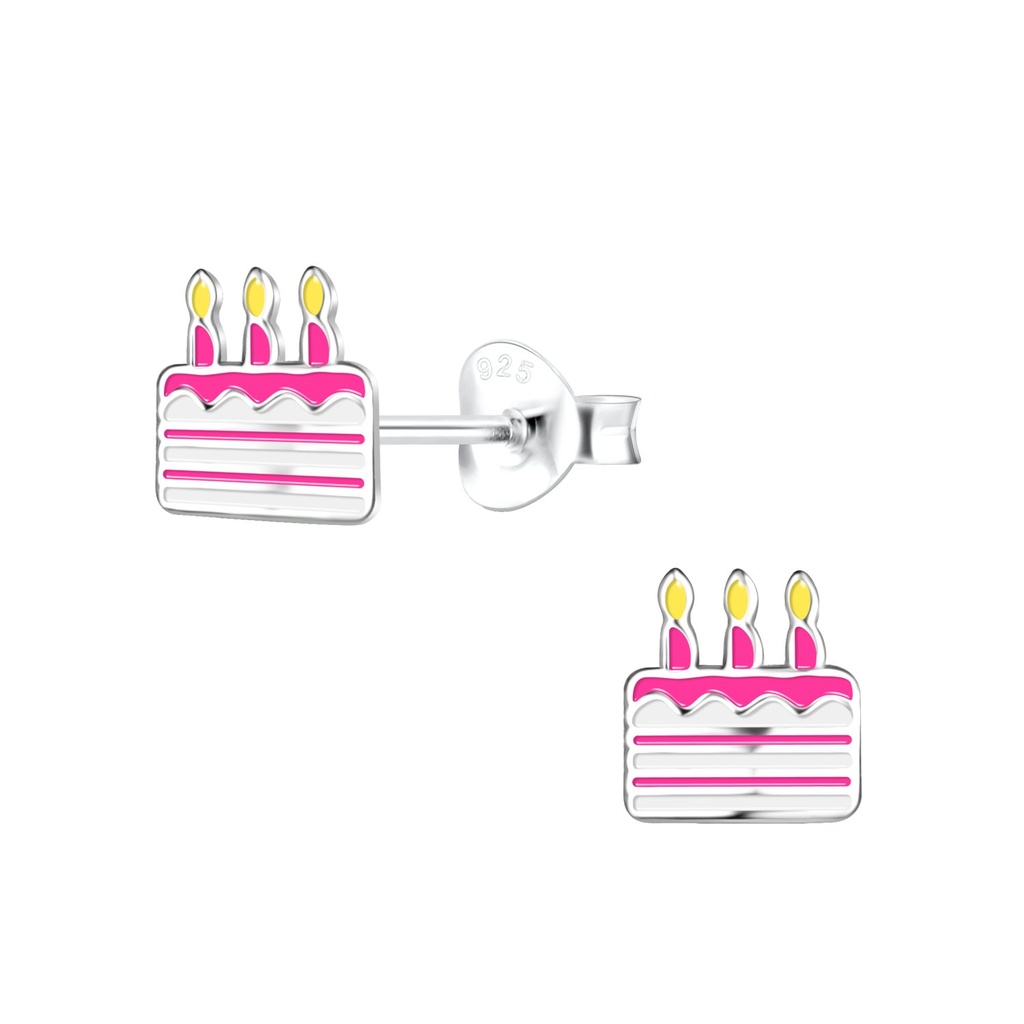 Puces d'oreilles gâteau en argent