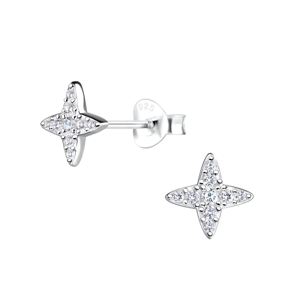 Silver Star Stud Earrings