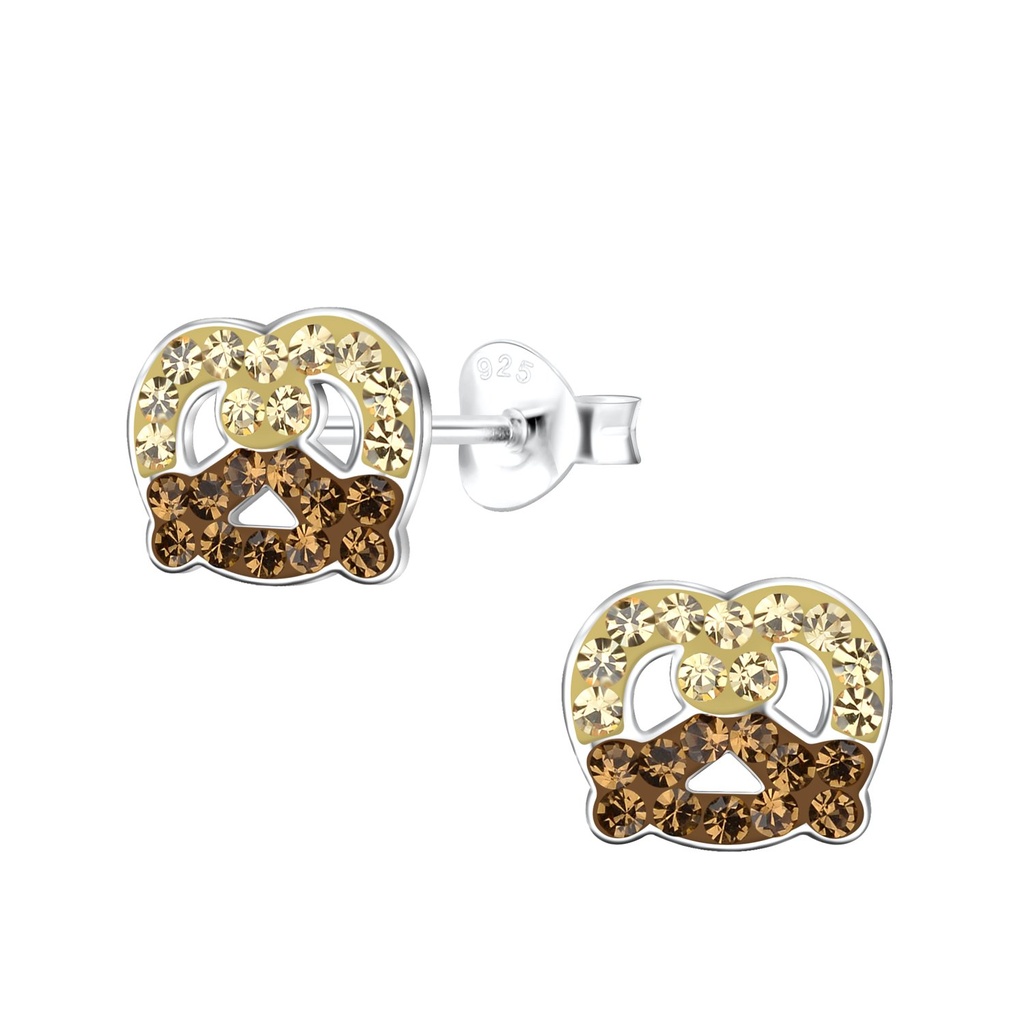 Silver Pretzel Stud Earrings
