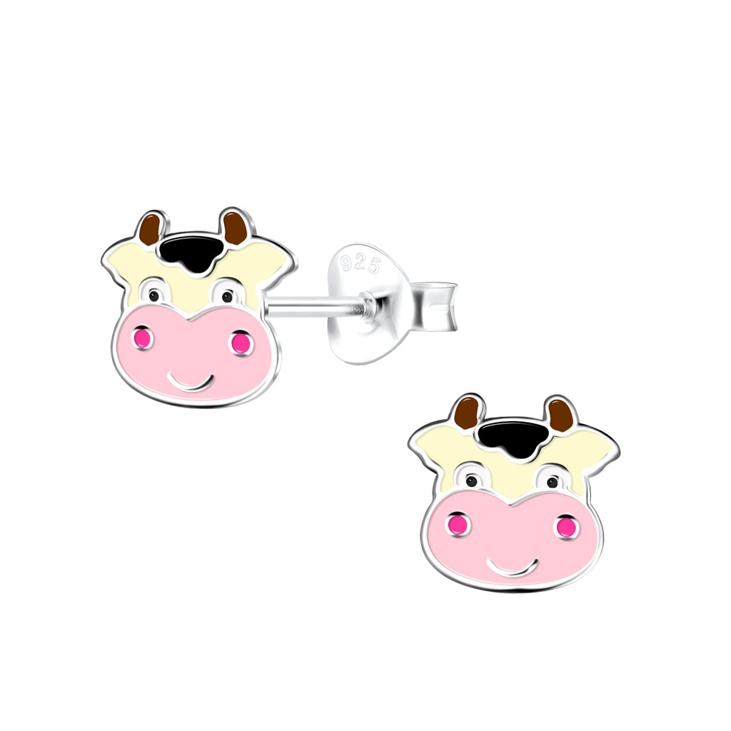 Puces d'oreilles vache en argent