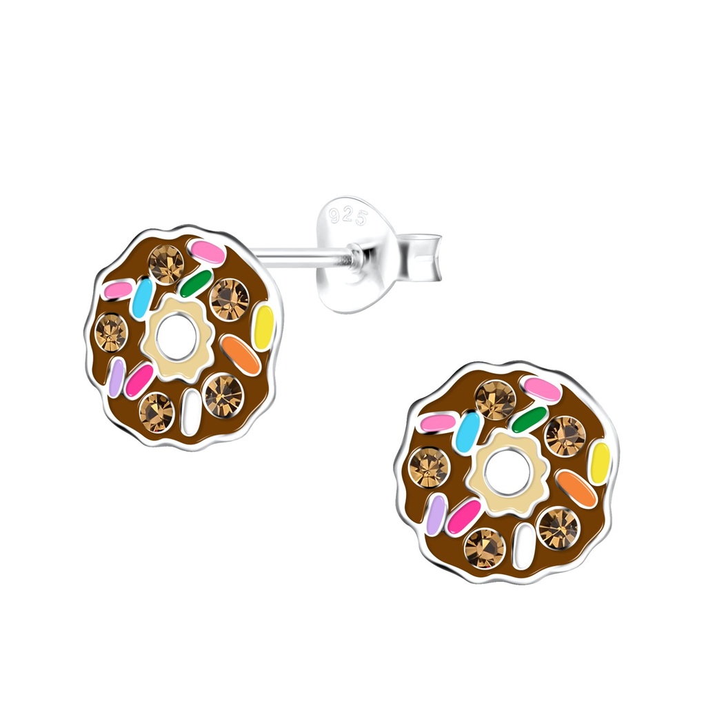 Puces d'oreilles donut en argent