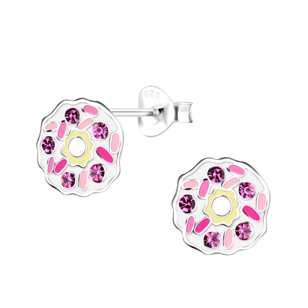 Puces d'oreilles donut en argent