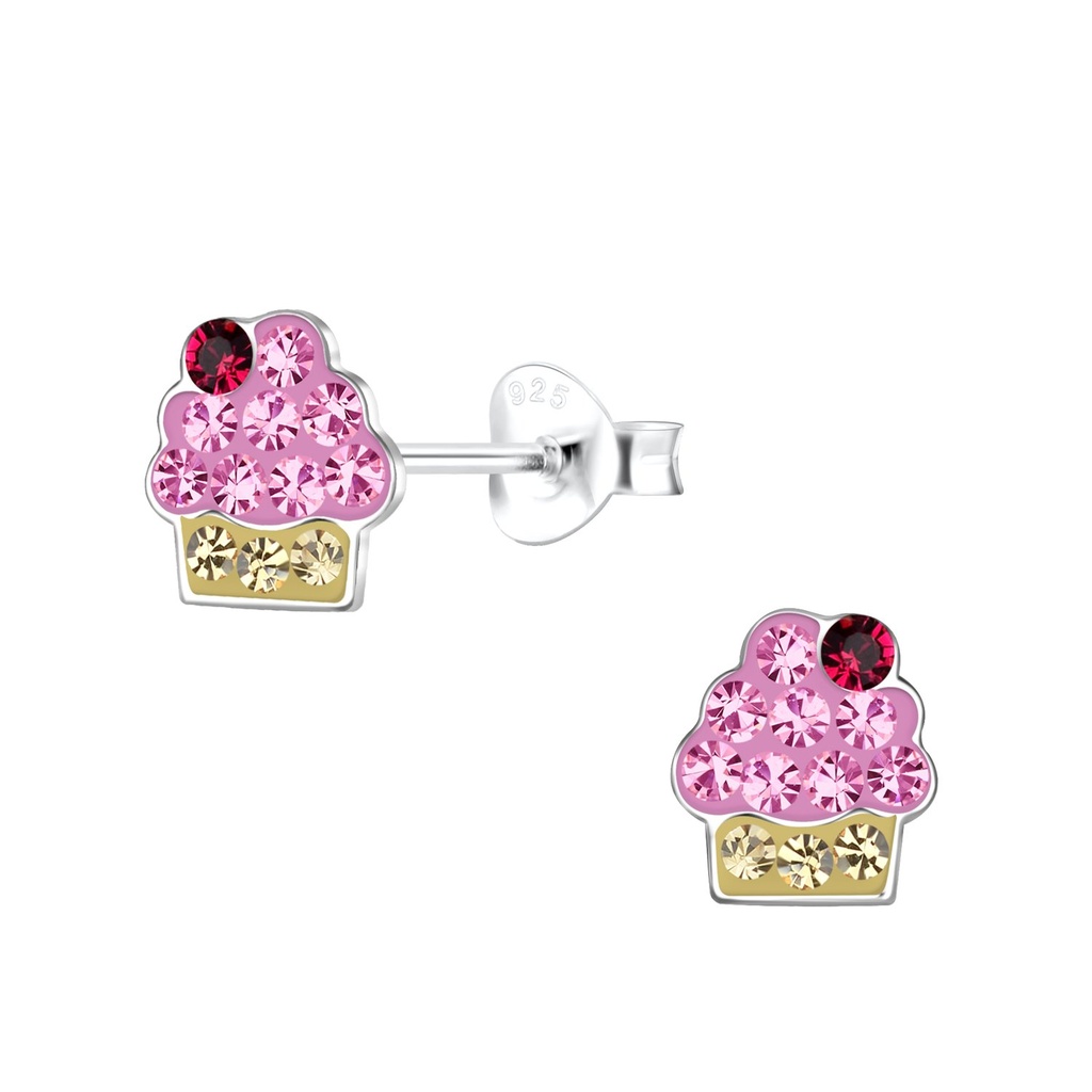 Puces d'oreilles cupcake en argent