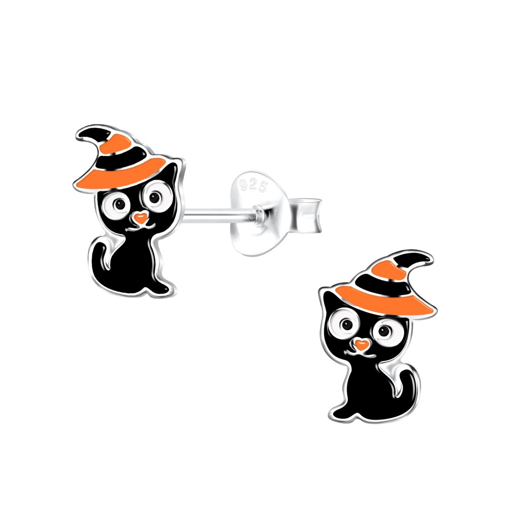 Puces d'oreilles chat en argent