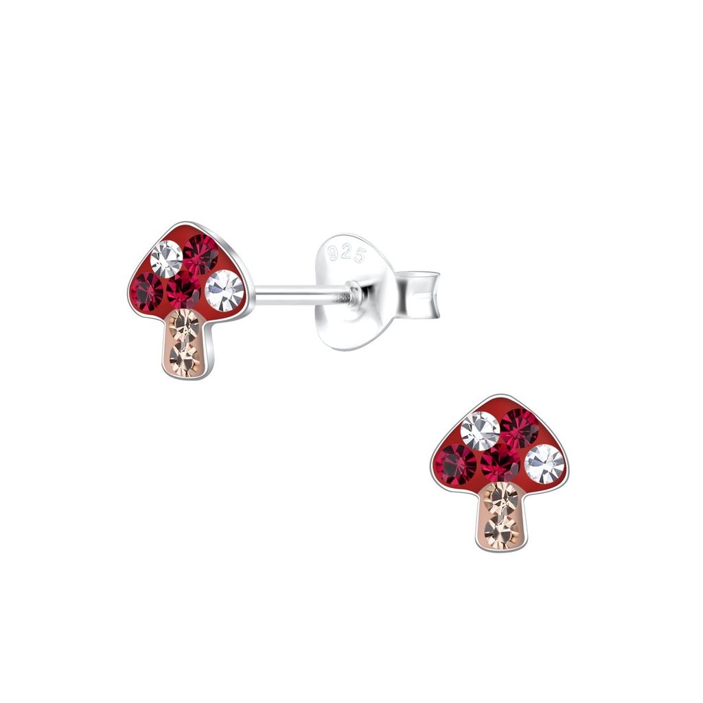 Puces d'oreilles champignon en argent