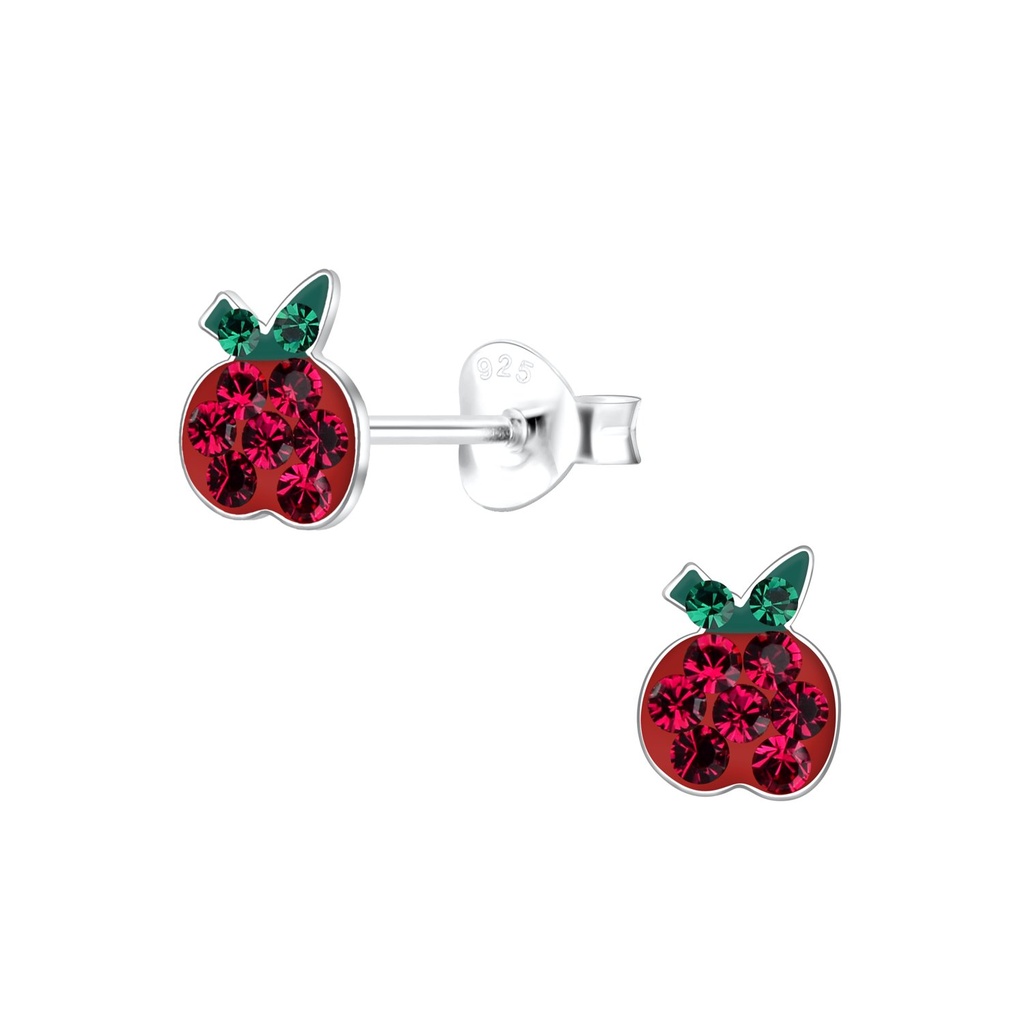 Puces d'oreilles pomme en argent