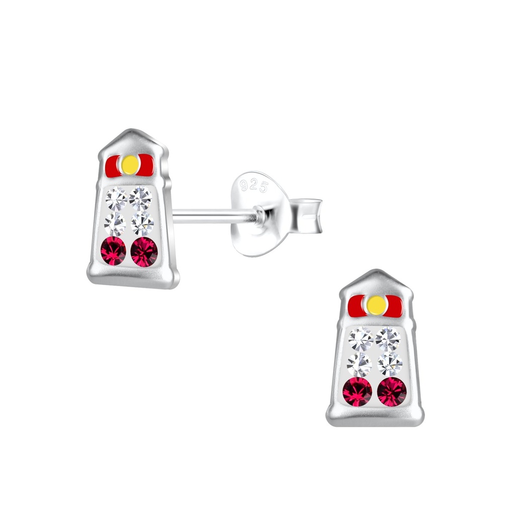 Silver Lighthouse Stud Earrings
