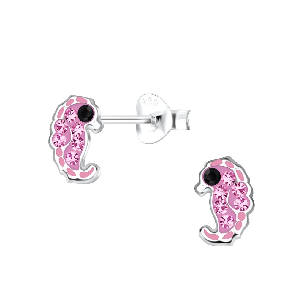 Silver Seahorse Stud Earrings