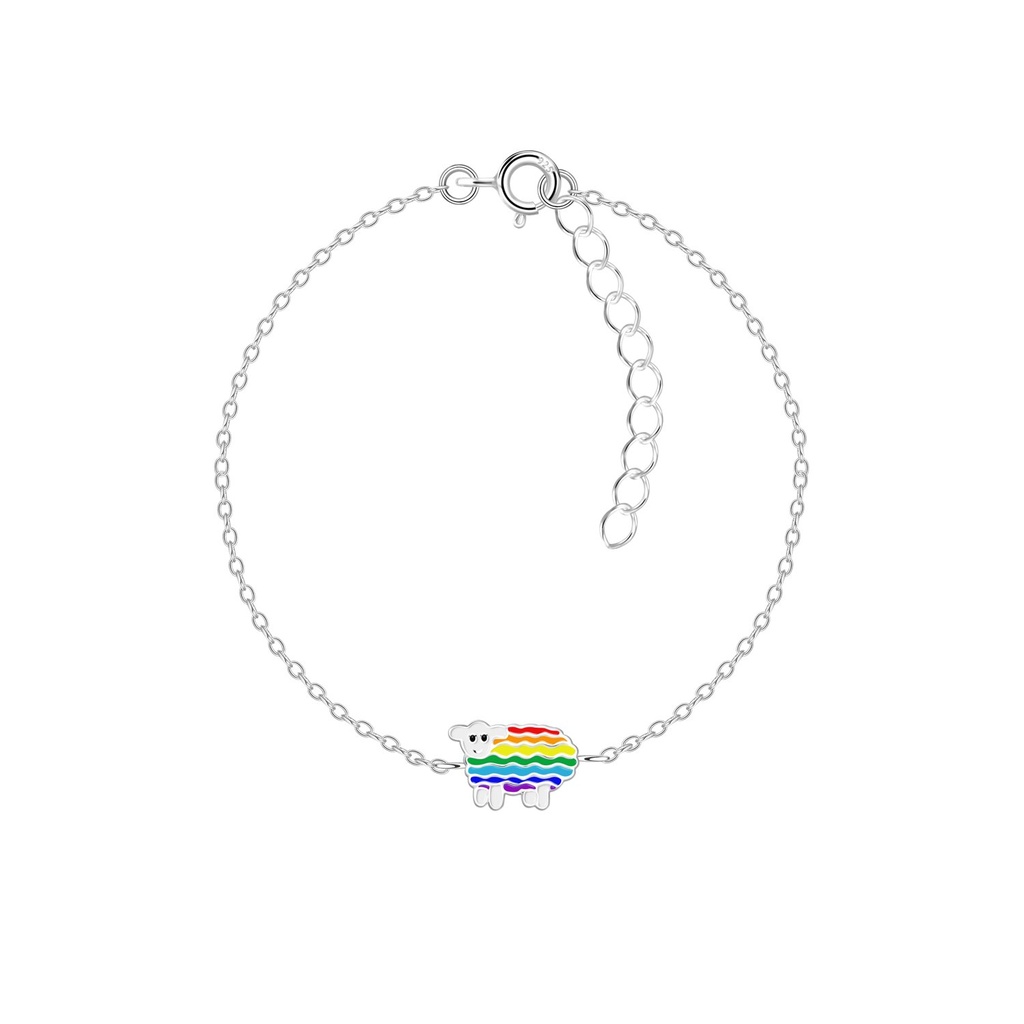 Bracelet mouton arc-en-ciel en argent