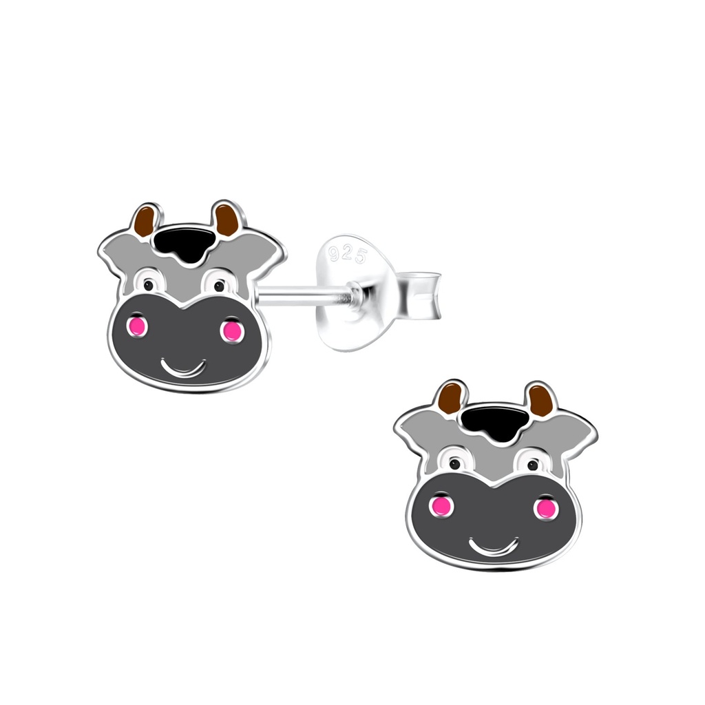 Puces d'oreilles vache en argent