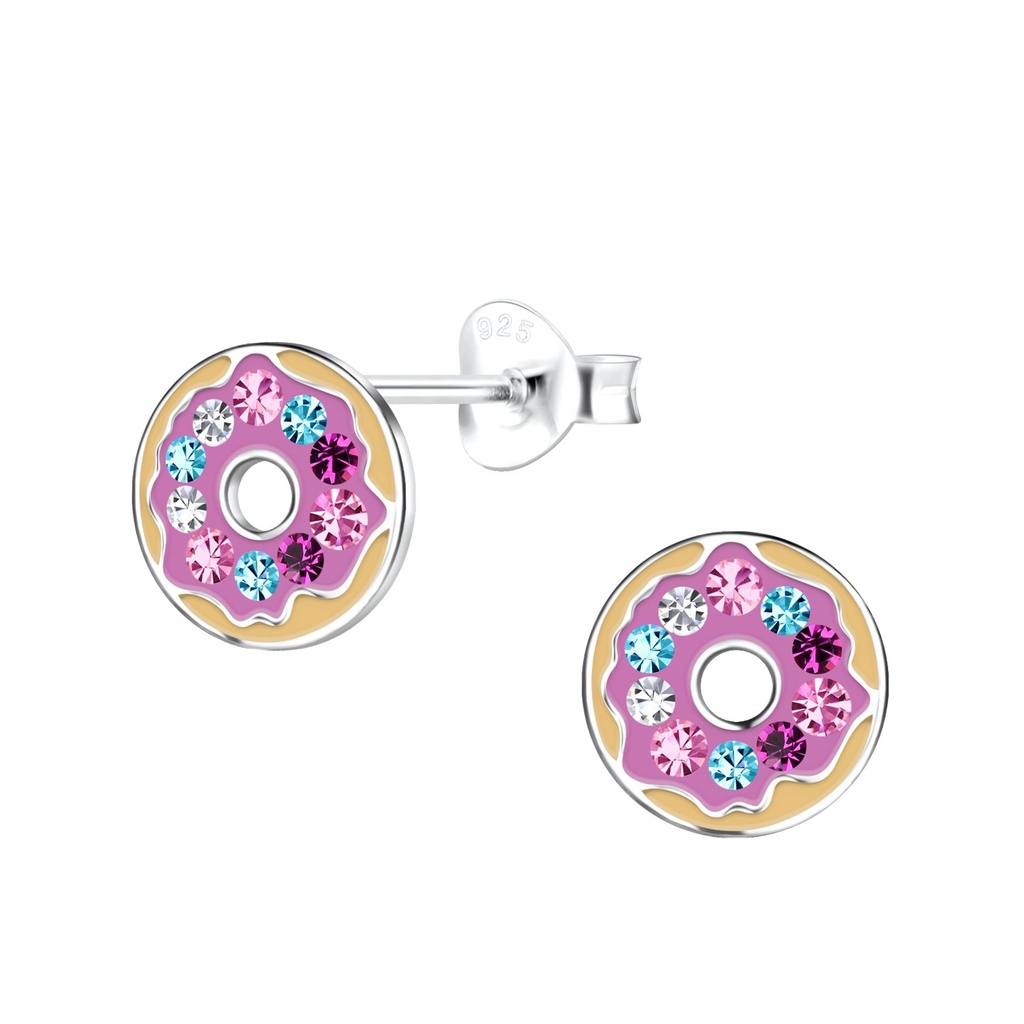Puces d'oreilles donut en argent