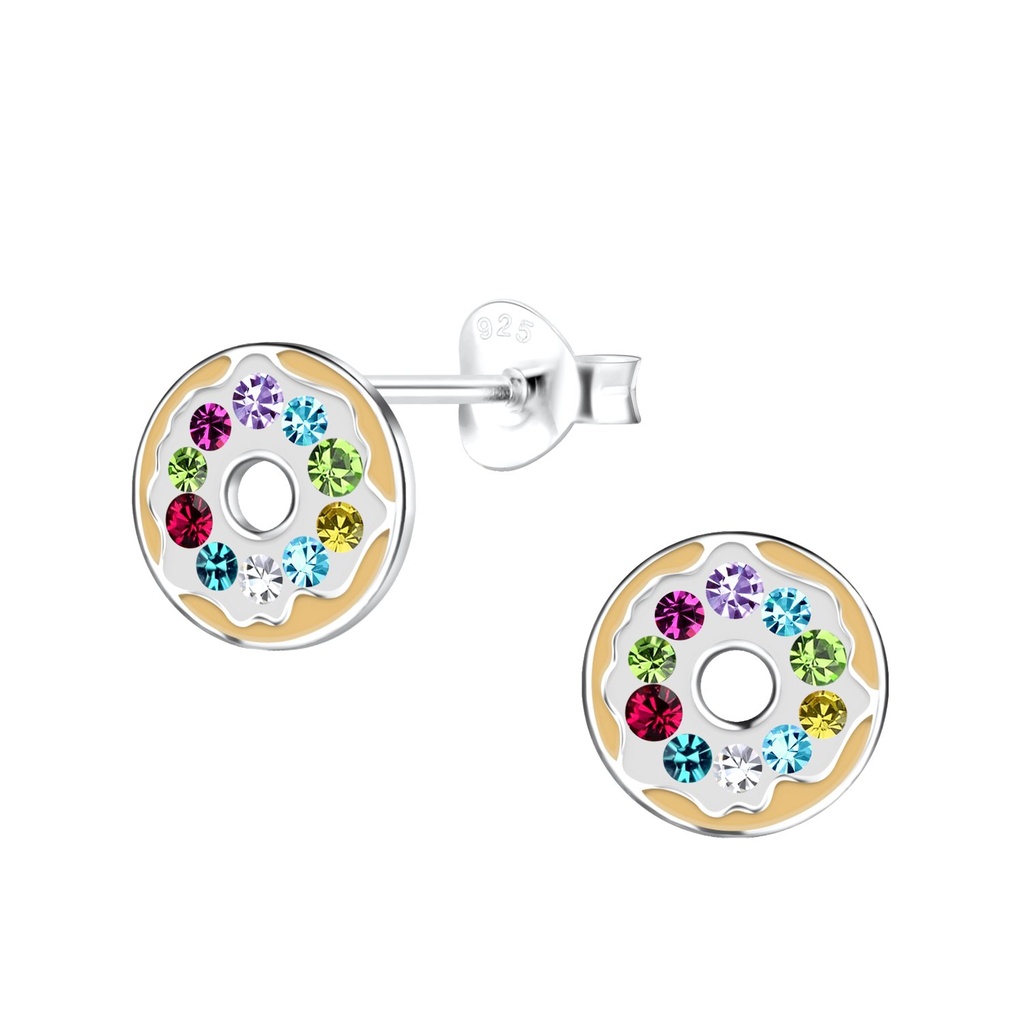Puces d'oreilles donut en argent