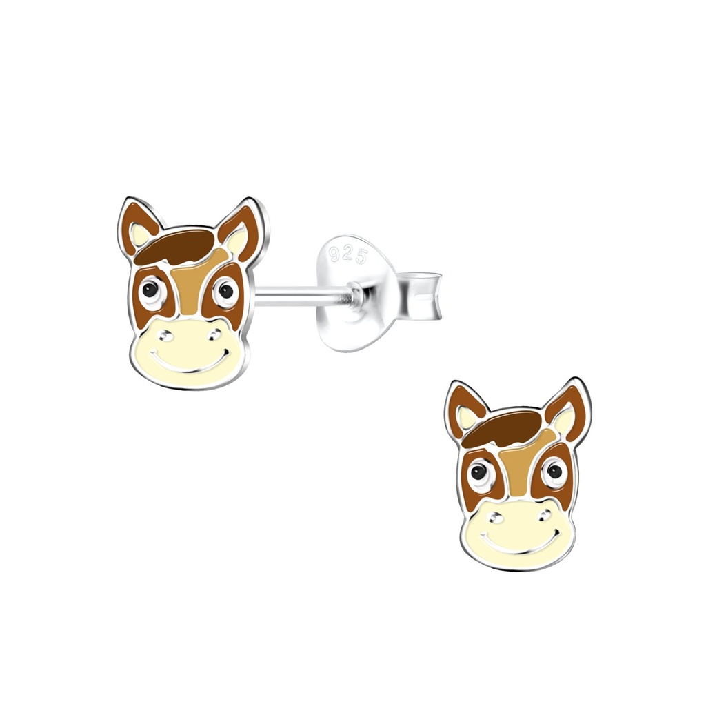 Puces d'oreilles cheval en argent