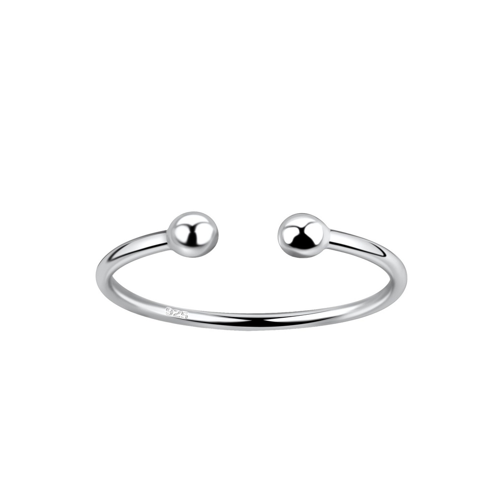 [10023981] Silver Opened Ball Ring (EU 52 / US 6)