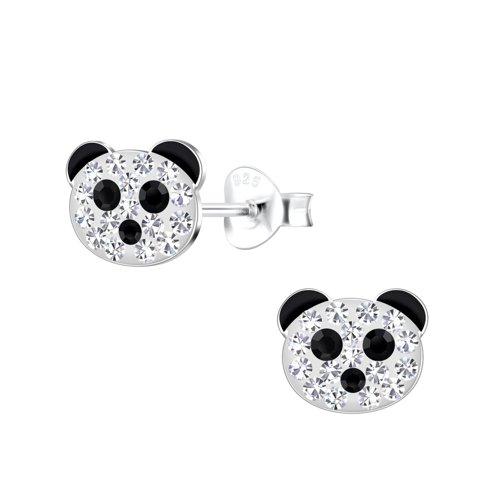 Puces d'oreilles panda en argent
