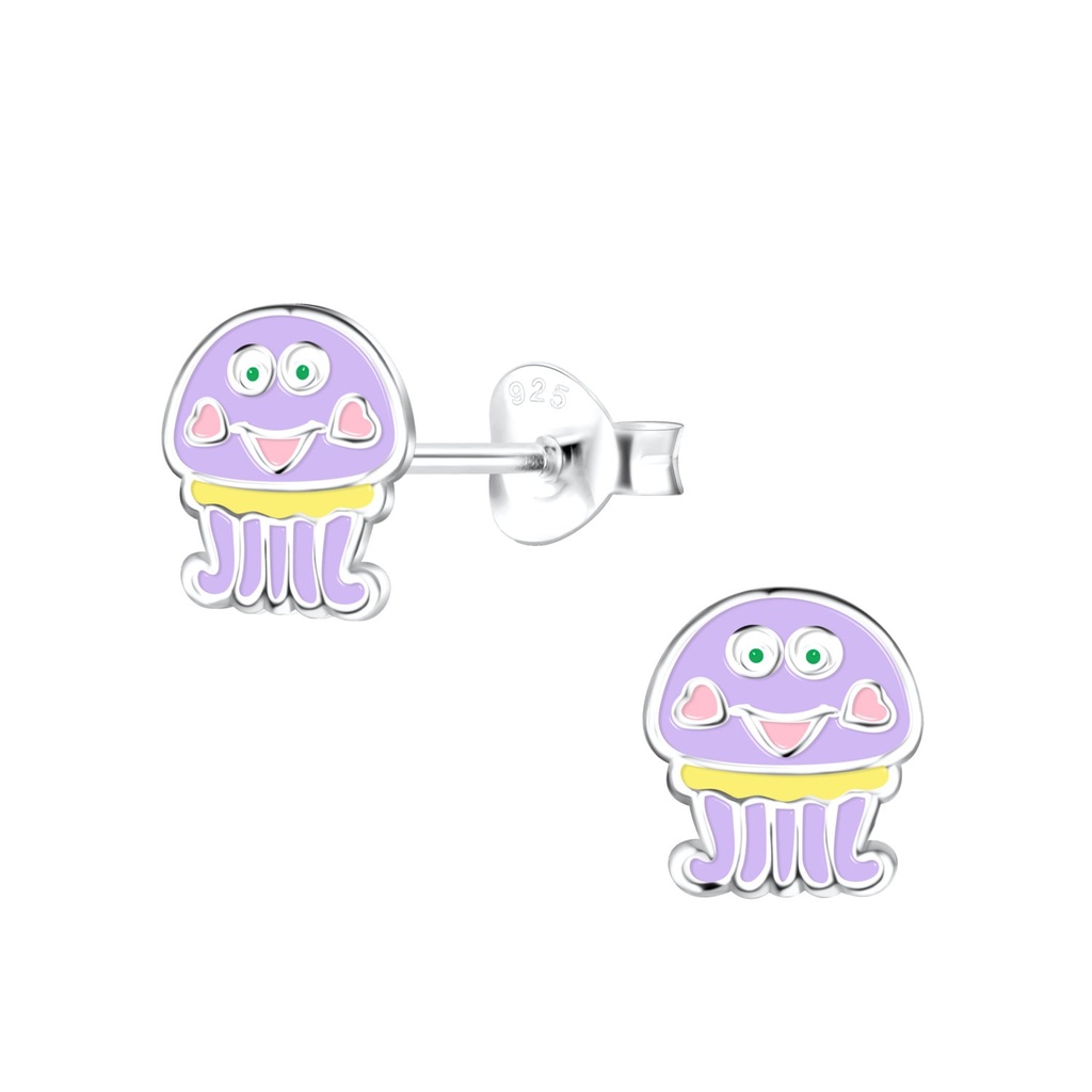 Puces d'oreilles méduse en argent