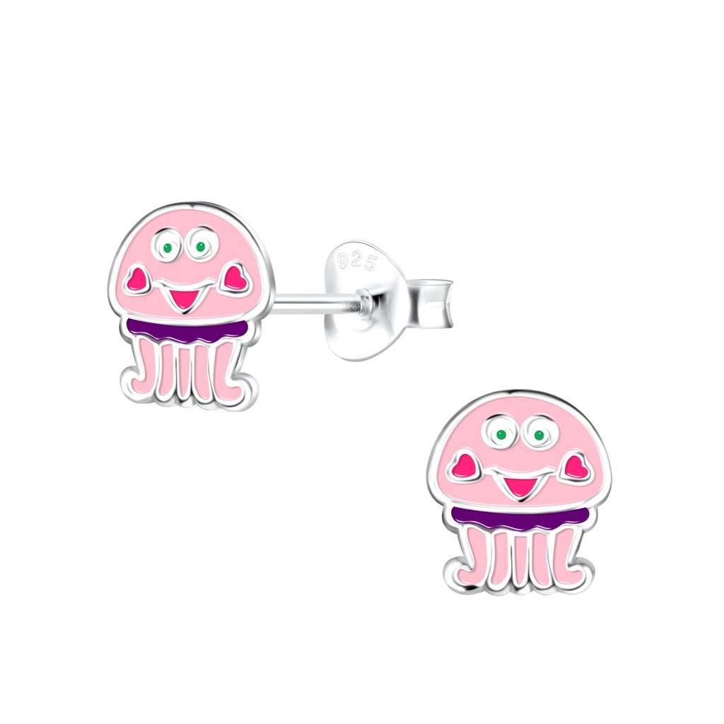 Silver Jellyfish Stud Earrings