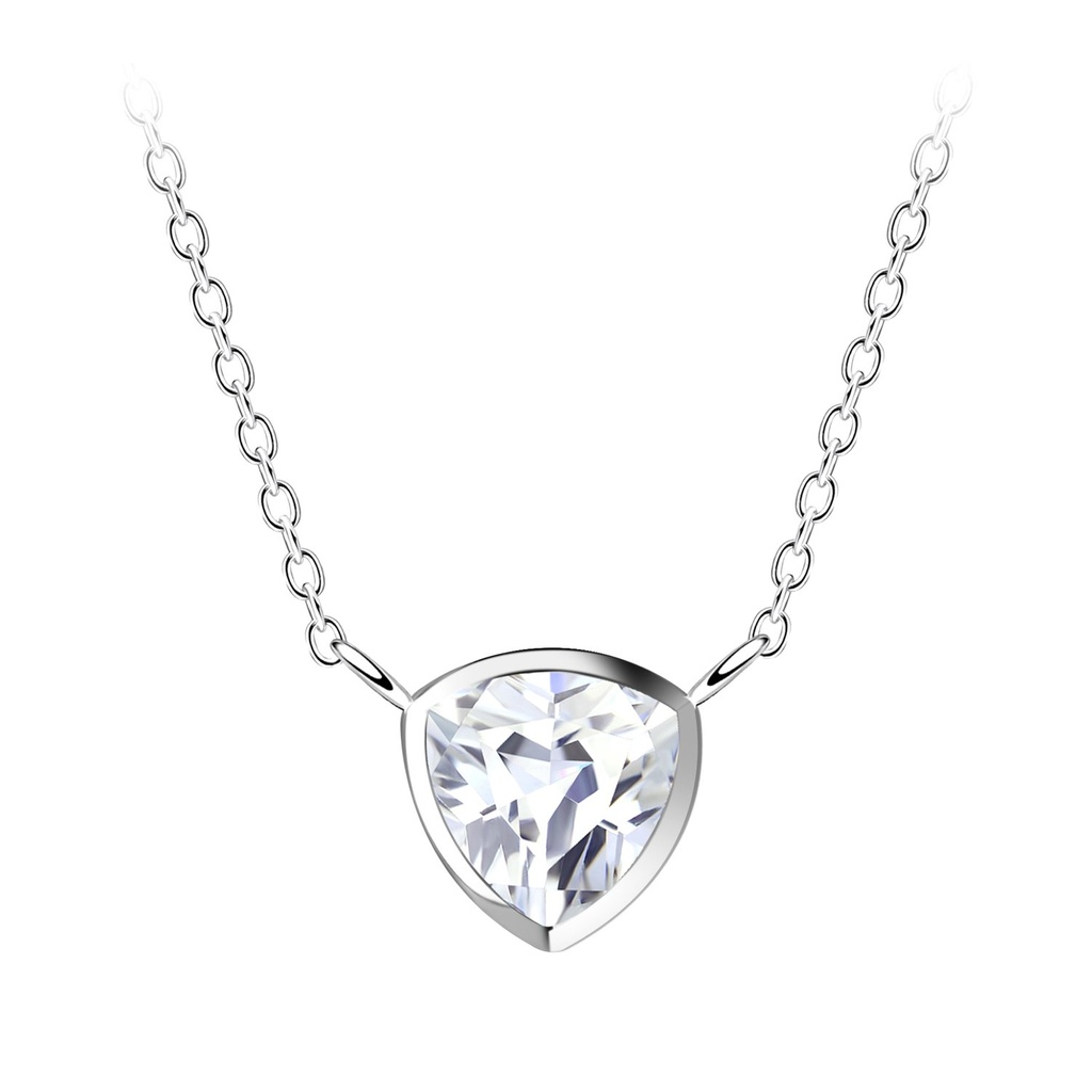 Collier en argent zircon trillion 6 mm