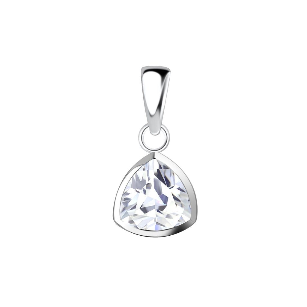[10028352] Pendentif en argent zircon trillion 6 mm
