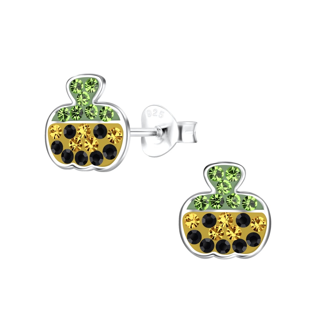 Puces d'oreilles citrouille en argent
