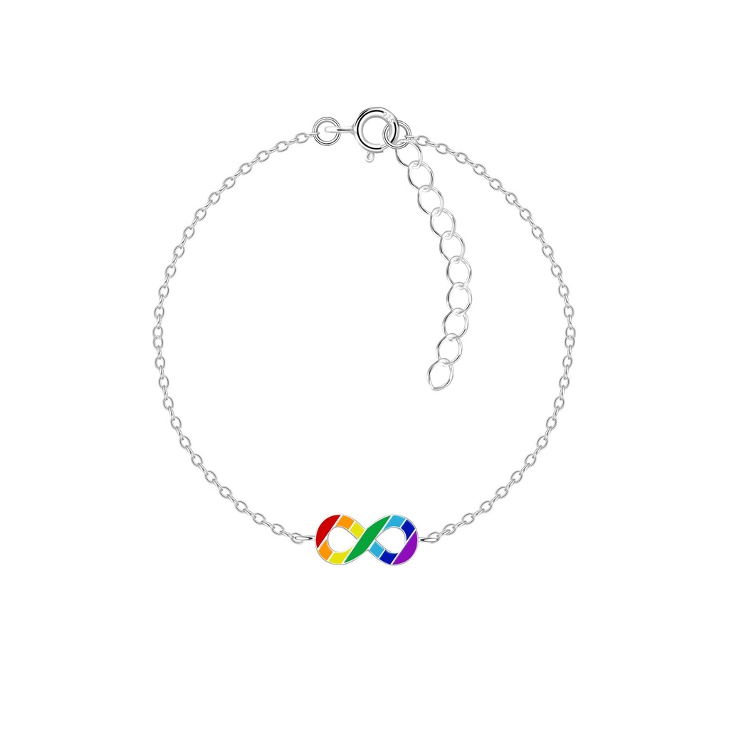 Silver Rainbow Infinity Bracelet