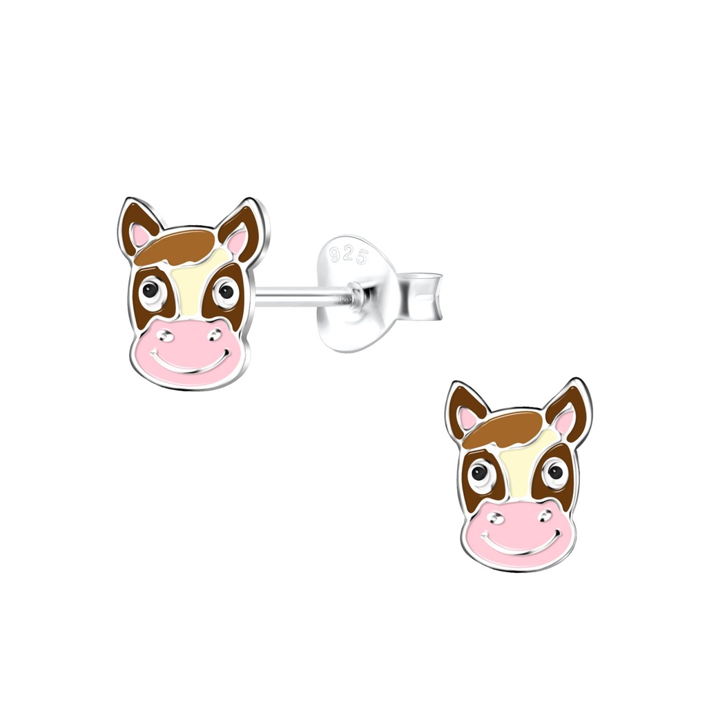 Puces d'oreilles cheval en argent