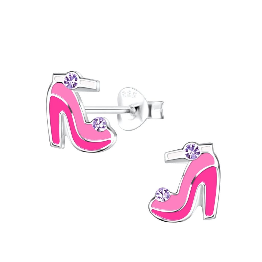 Puces d'oreilles talons hauts en argent