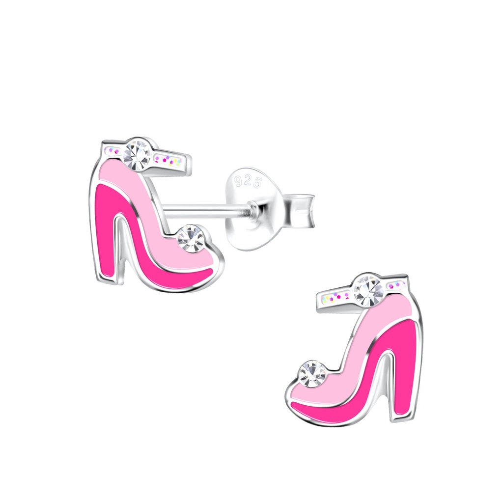 Silver High Heels Stud Earrings