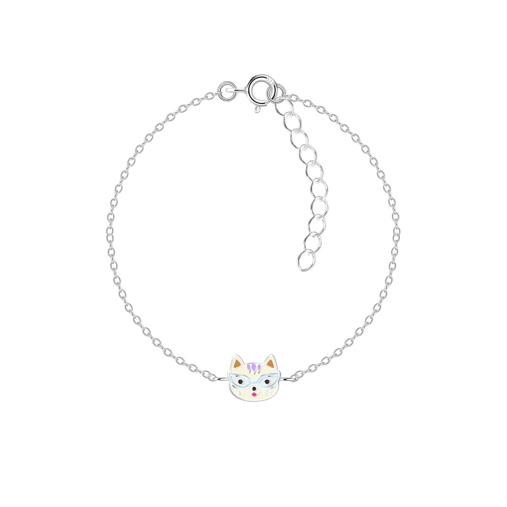 [10028105] Bracelet chat en argent