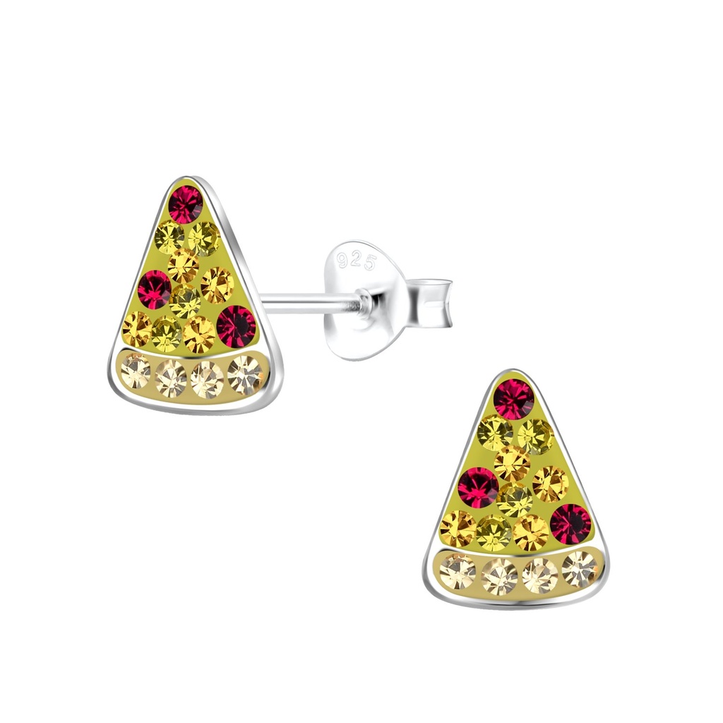 Puces d'oreilles pizza en argent