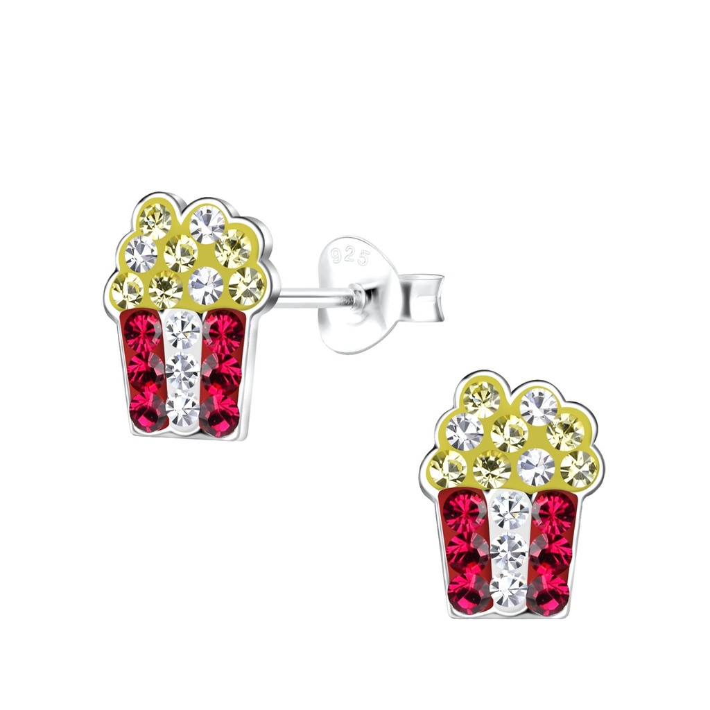Silver Popcorn Stud Earrings