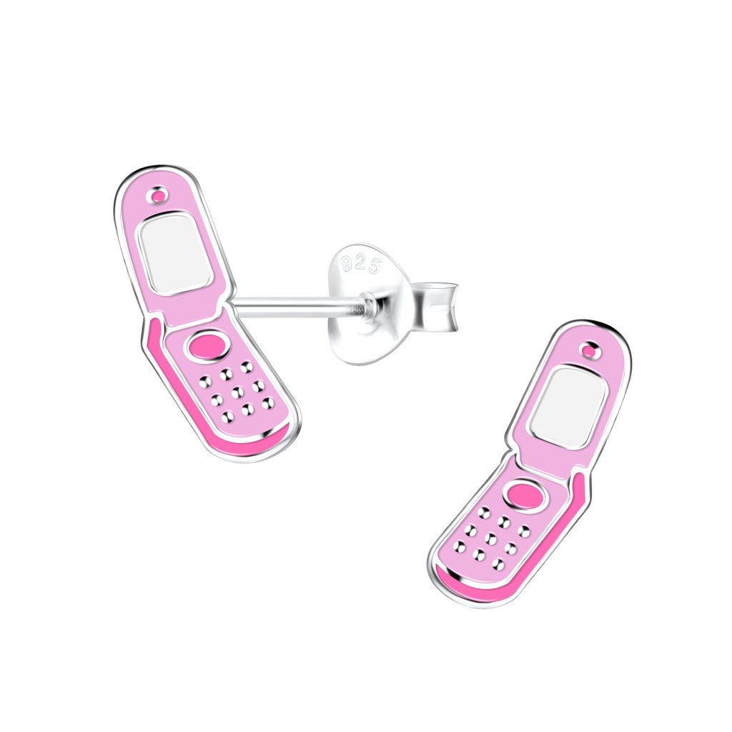 Puces d'oreilles téléphone portable en argent