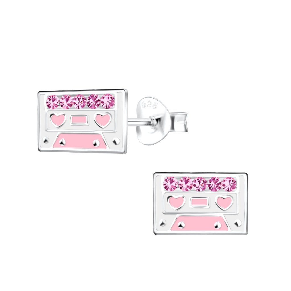 Puces d'oreilles cassette en argent