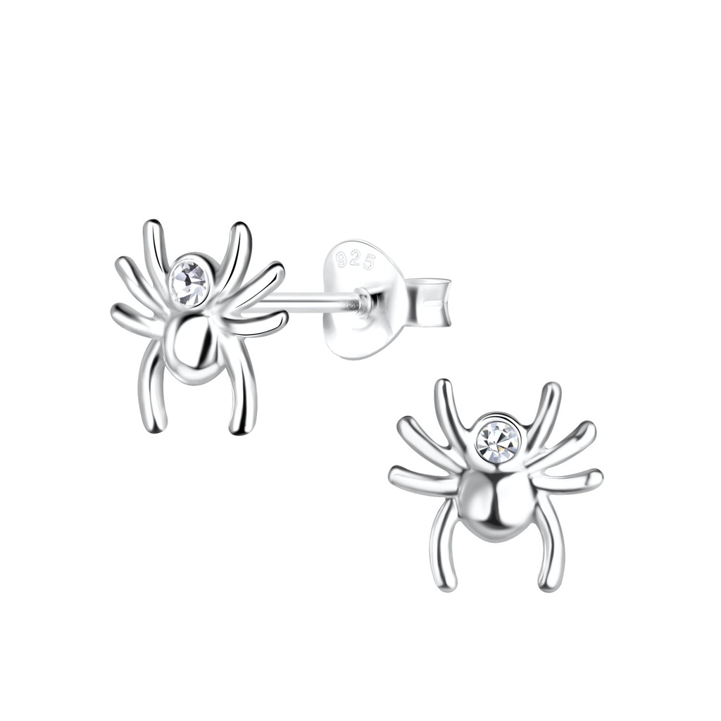 [10027320] Silver Spider Stud Earrings