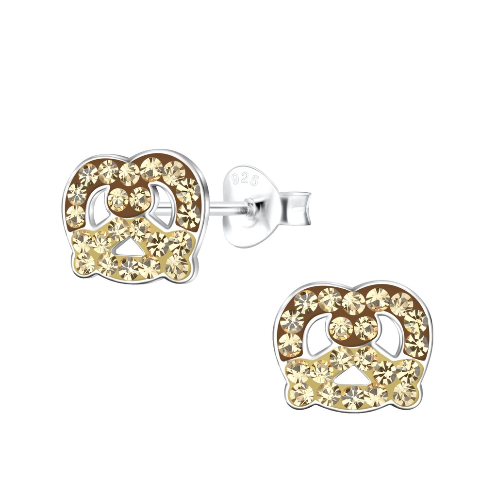 Silver Pretzel Stud Earrings
