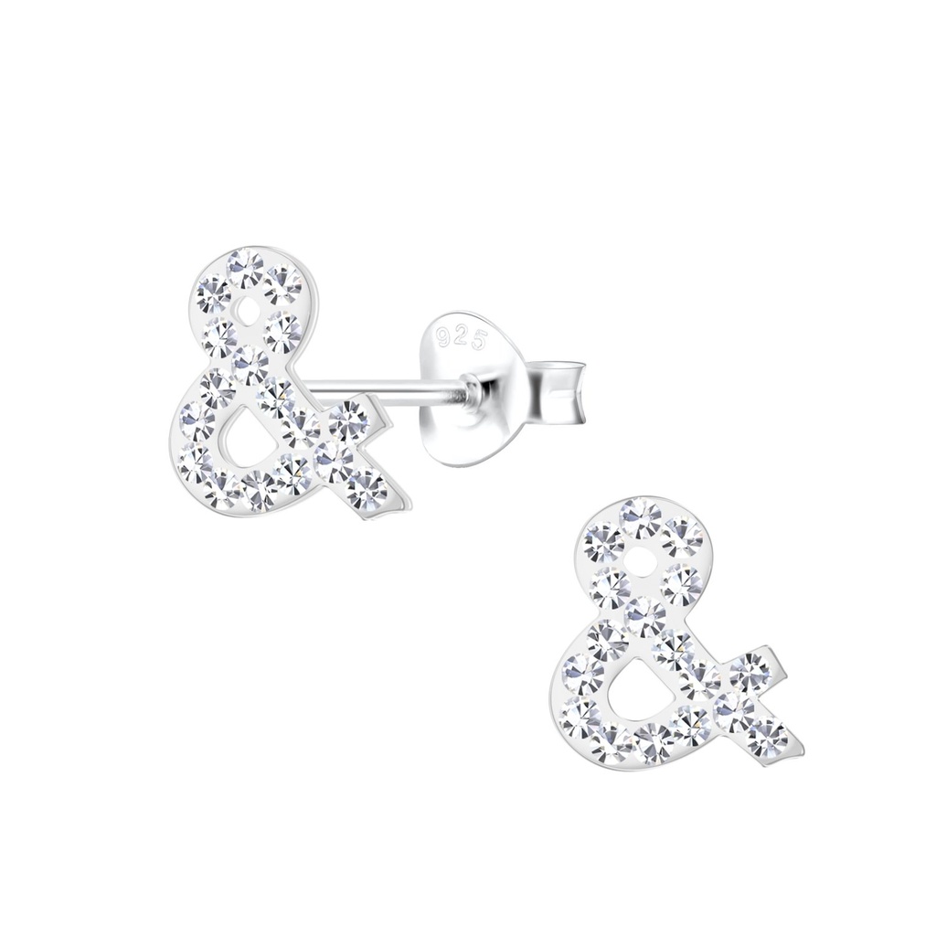 Puces d'oreilles lettre & en argent