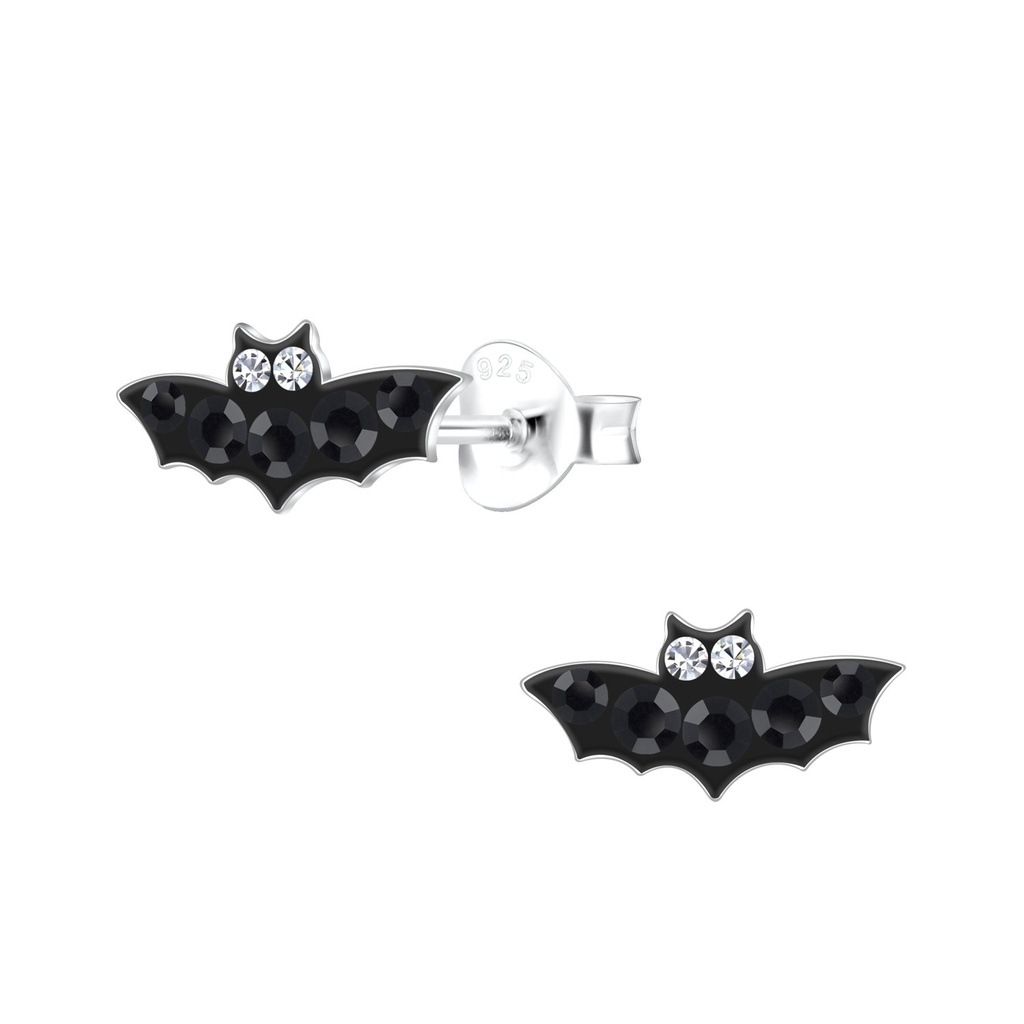 Puces d'oreilles chauve-souris en argent