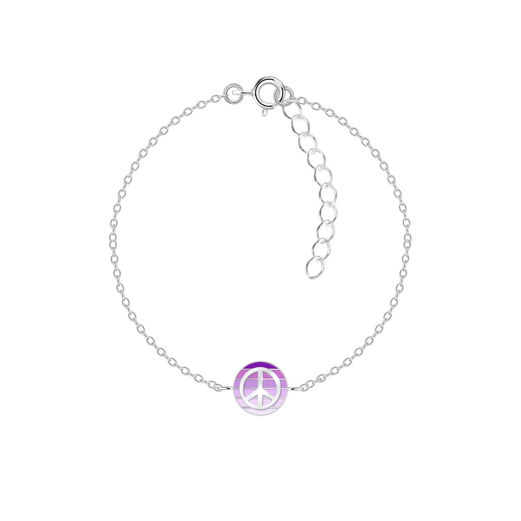 Silver Peace Sign Bracelet