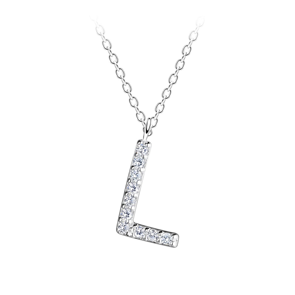 Collier lettre L en argent