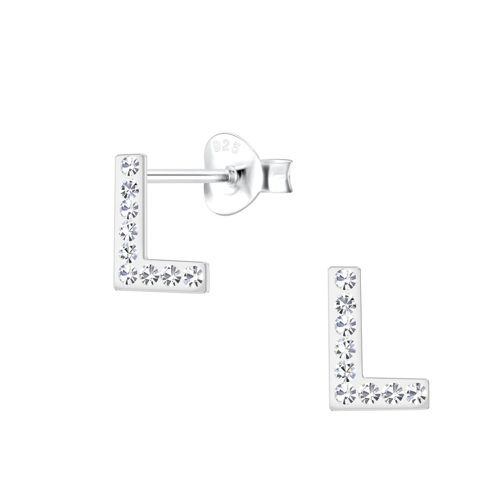 Puces d'oreilles lettre L en argent