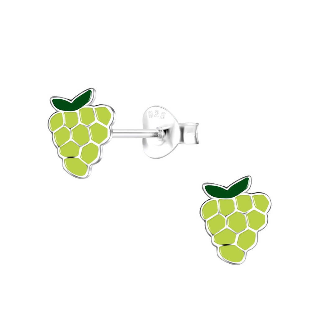 Puces d'oreilles raisin en argent